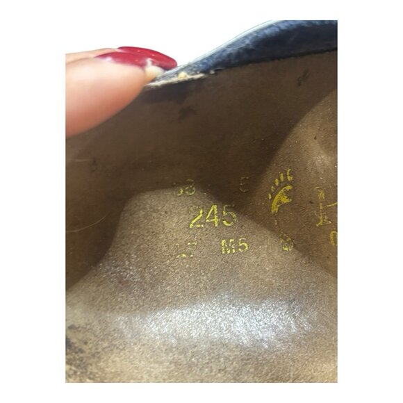 Birkenstock Betula Navy Blue Soft Florida Leather Sandals Womens Size US 7 EU 38 - Picture 11 of 11